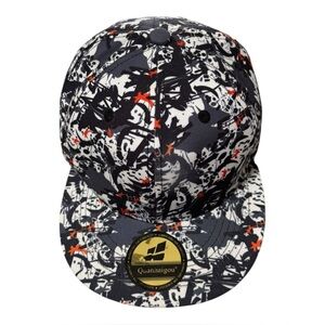 New Quanhaigou Adjustable Snapback Black & White Graphic Hip Hop Snapback Hat